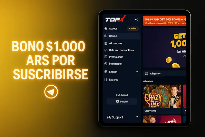Bono $1.000 ARS por suscribirse al canal de Telegram