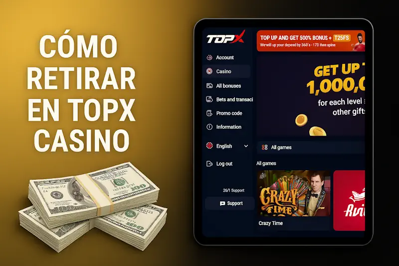 Cómo depositar y retirar en TopX-casino online